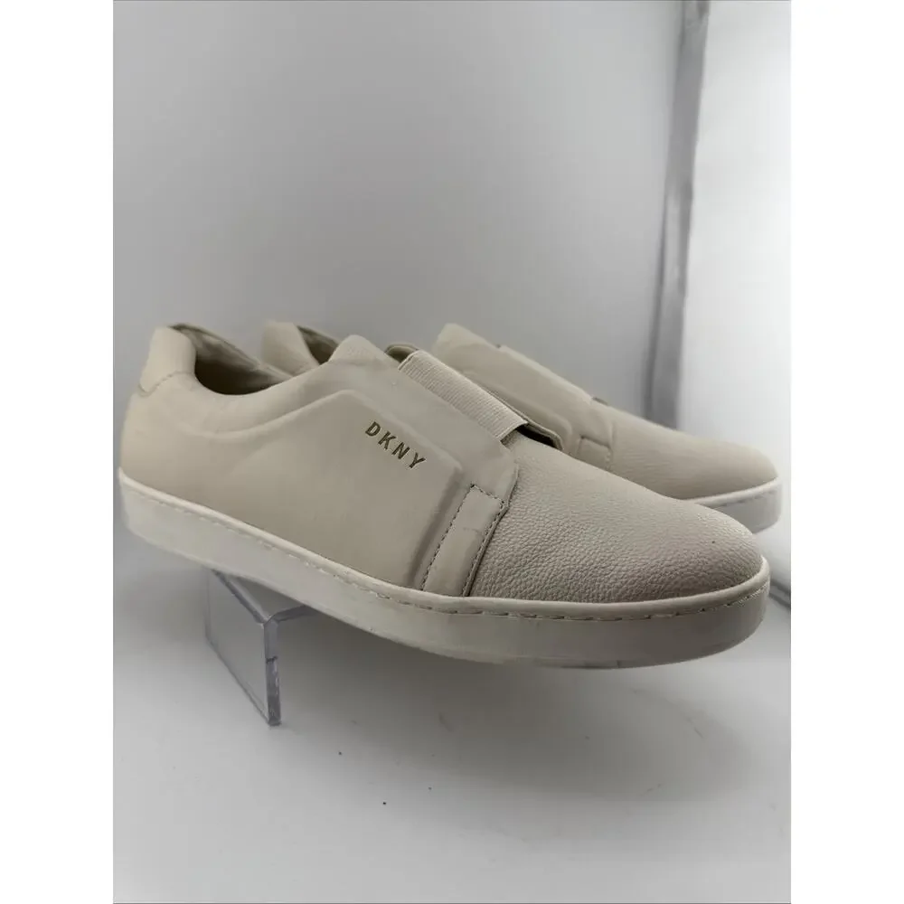 DKNY Bobbi Classic Court White Leather Trainers Sz 40 EU / 9 US EUC